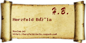 Herzfeld Béla névjegykártya