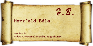 Herzfeld Béla névjegykártya